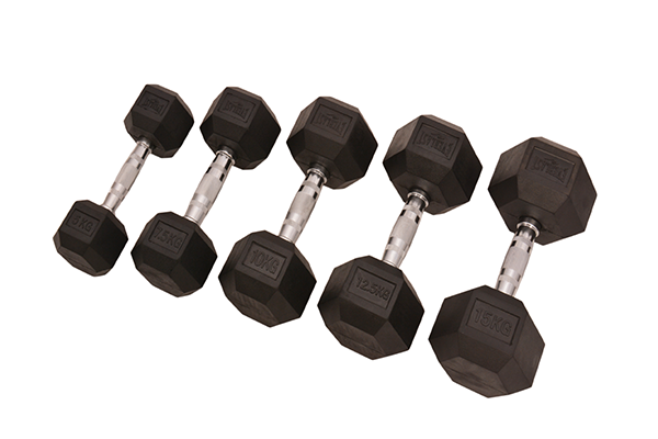 六角包胶哑铃(图1)